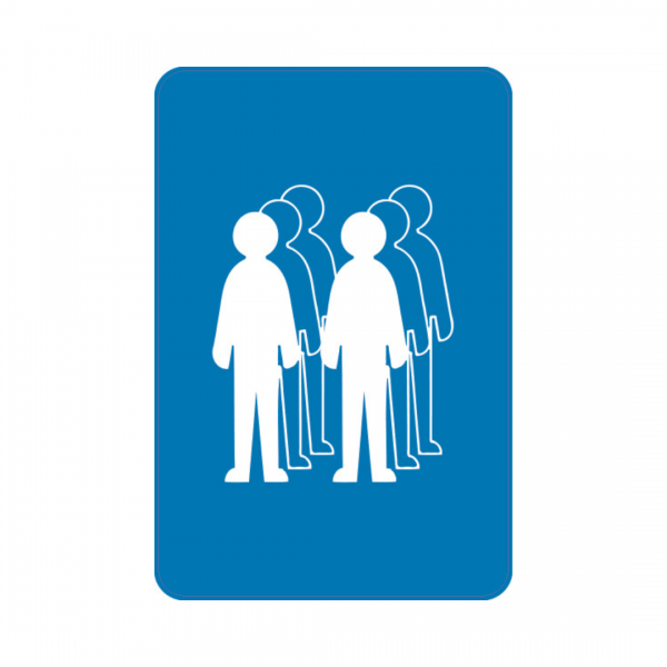 Panneau RM rectangle Sticker 40x60cm 2 files d'attente REC-STI185